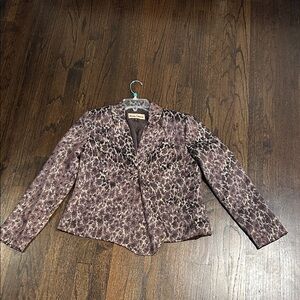 Brooke Coleman Women's Brown Patterned Blazer Size 6